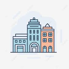 Line Icon Of A City Building Vector A