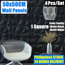 4pcs 50x50cm 3d Diamond Wall Panels Pvc