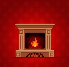 Colorful Vector Fireplace Icon Isolated