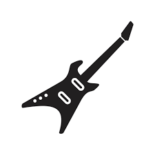 Electric Guitar Icon Template Black