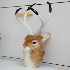 Realistic Mounted Jackalope Taxidermy