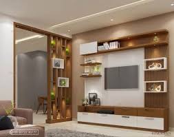 Plywood Wooden Wall Mount Tv Unit
