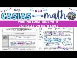 Writing Equations With Variables On