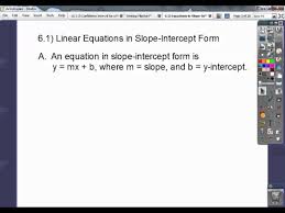 Equations In Slope Intercept Form