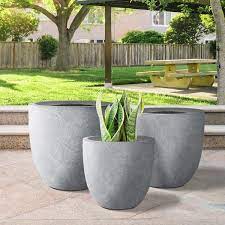 Round Concrete Plant Pot Planter