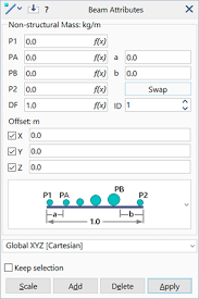 beam attributes non structural mass