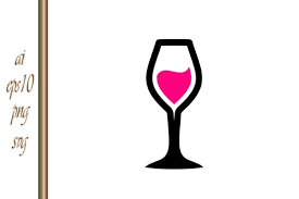 Wine Glass Toast Icon Stencil Vector