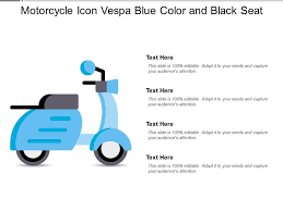 Motorcycle Icon Vespa Blue Color And