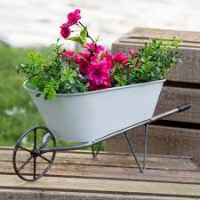 Metal Wheelbarrow Planter Antique