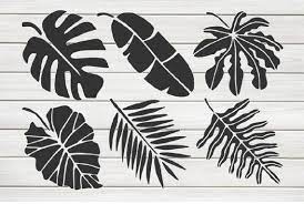 Tropical Leaves Stencil Model Template