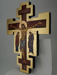 Hand Painted Wall Crucifix Theotokos
