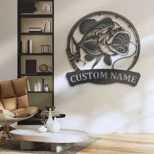 Bass Fishing Custom Metal Sign Fishing