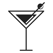 Martini Cocktail Flat Icon Ad
