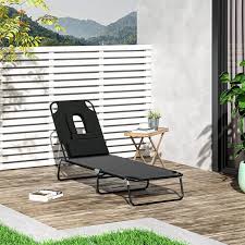 Outsunny Sun Lounger Foldable Reclining