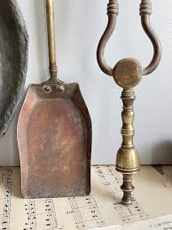 Antique Brass Tongs And Shovel