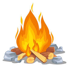 Campfire Cartoon Icon Burning Wood Logs