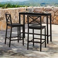 Black Aluminum Outdoor Patio Dining Set