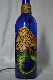 Mermaid Lighted Wine Bottle Hand