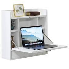 White Wood 1 Drawer Laptop Desk