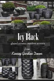 Hyphen Ice Black Ceramic Tall Planters