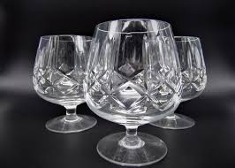 Vintage Crystal Brandy Snifters Cross