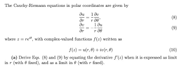 The Cauchy Riemann Equations In Polar