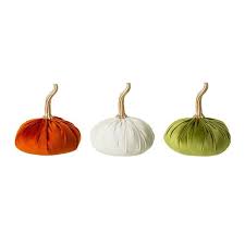 Green Velvet Pumpkins Set