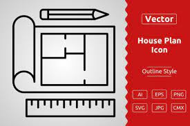 Vector House Plan Outline Icon Design