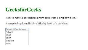 Default Arrow Icon From A Dropdown List