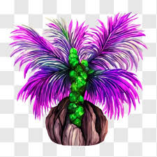 Purple Palm Tree With Green