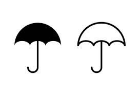 Umbrella Icon Isolated White Background