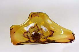 Mid Century Amber Murano Glass Bowl