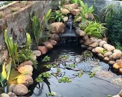 Natural Rock Waterfall Fish Pond At Rs