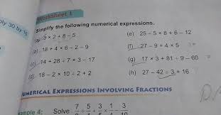 Numerical Expressions