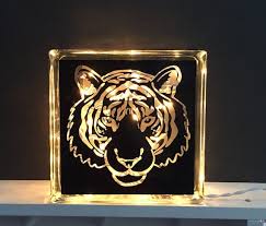 Tiger Decorative Lighted Glass Block