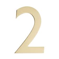 Polished Brass Floating House Number