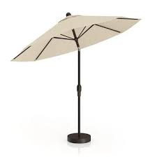 3d Model Round Beige Sunshade Umbrella