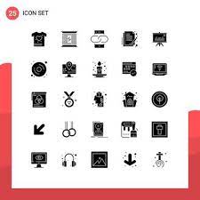 Stock Vector Icon Pack Of 25 Line Signs
