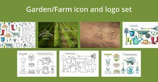 Garden Farm Icon And Logo Set