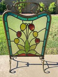 Leaded Stained Glass Fireplace Screen