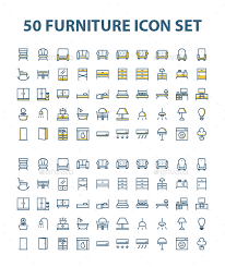 50 Furniture Icon Set Icons Graphicriver