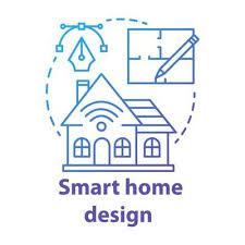 Smart Home Design Blue Gradient Concept