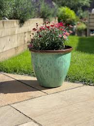 Buy 40cm Running Glaze Planter Green