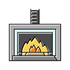 Fireplace Gas Service Color Icon Vector