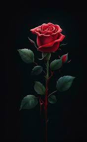 Red Rose Flower On Dark Background