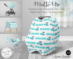 Infant Carrier Cover Personalized Boy