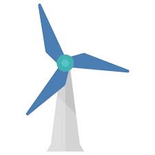 Wind Turbine Icon In Flat Color Style