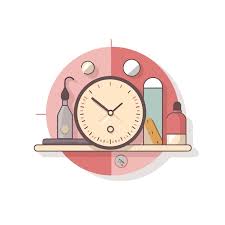 Vector Flat Icon A Clock Sitting On Top