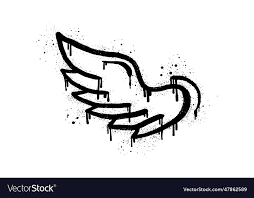 Spray Painted Graffiti Wings Icon In