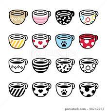 Coffee Cup Tea Icon Vector Polka Dot